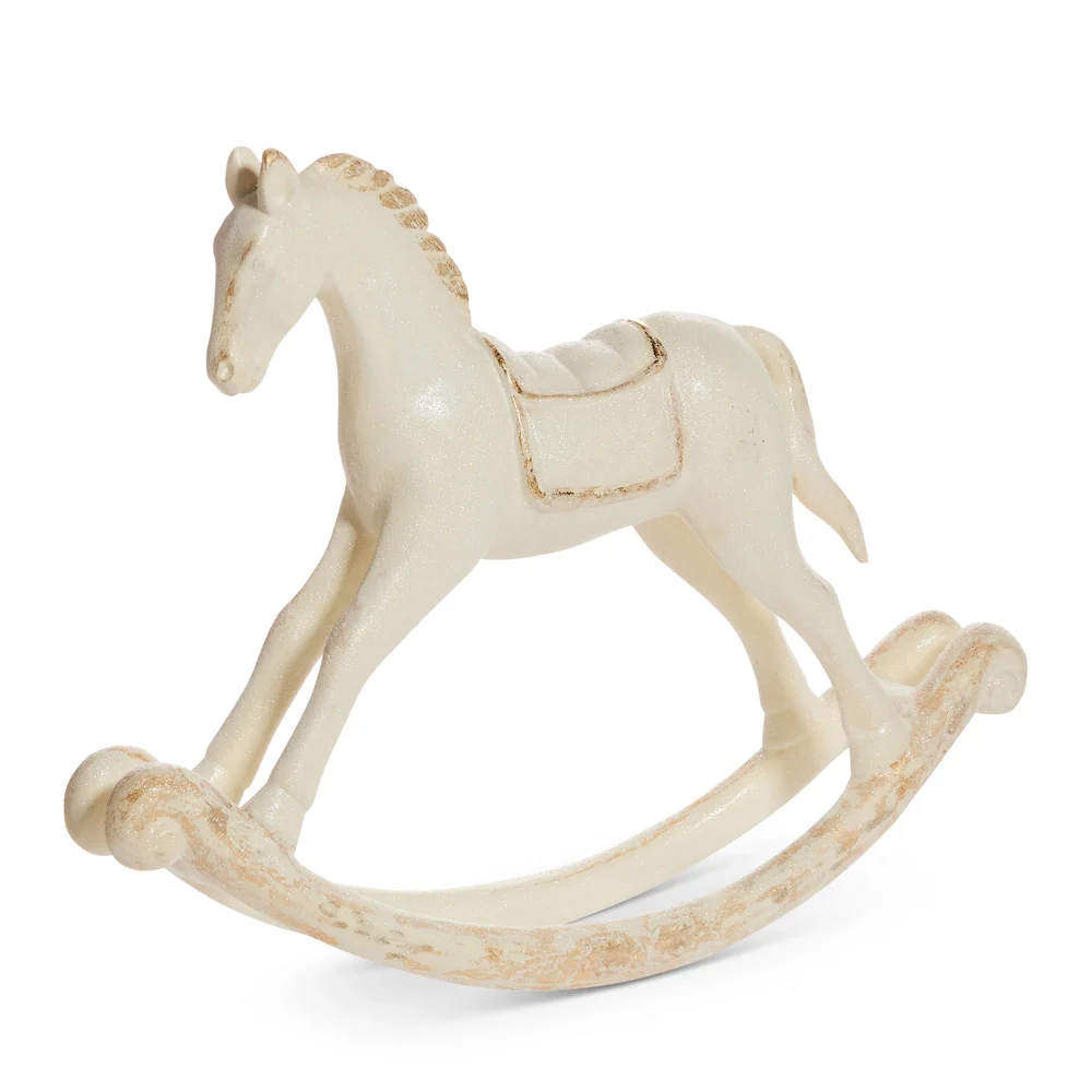 16.5" Whitewash Rocking Horse
