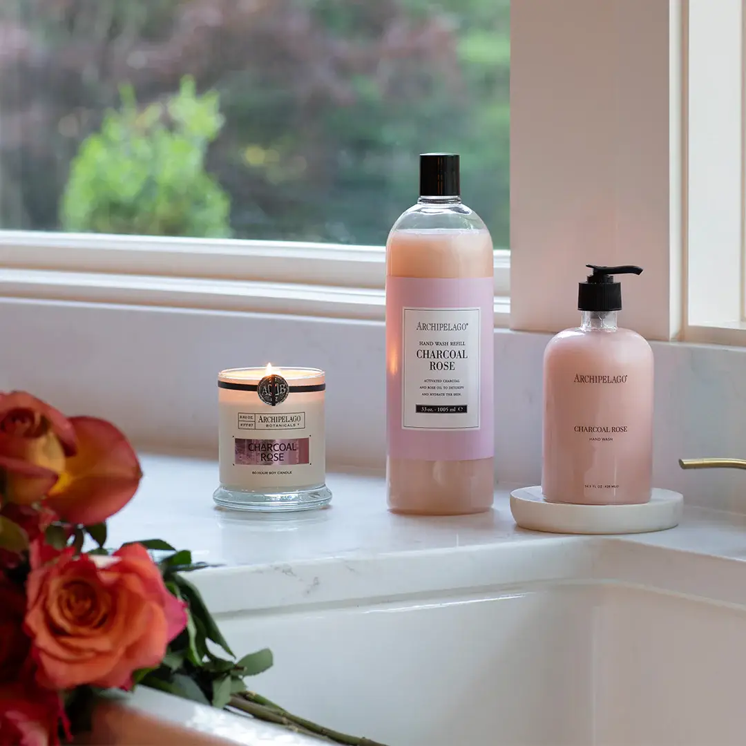 Archipelago Botanicals - Charcoal Rose Glass Hand Wash - Image 5
