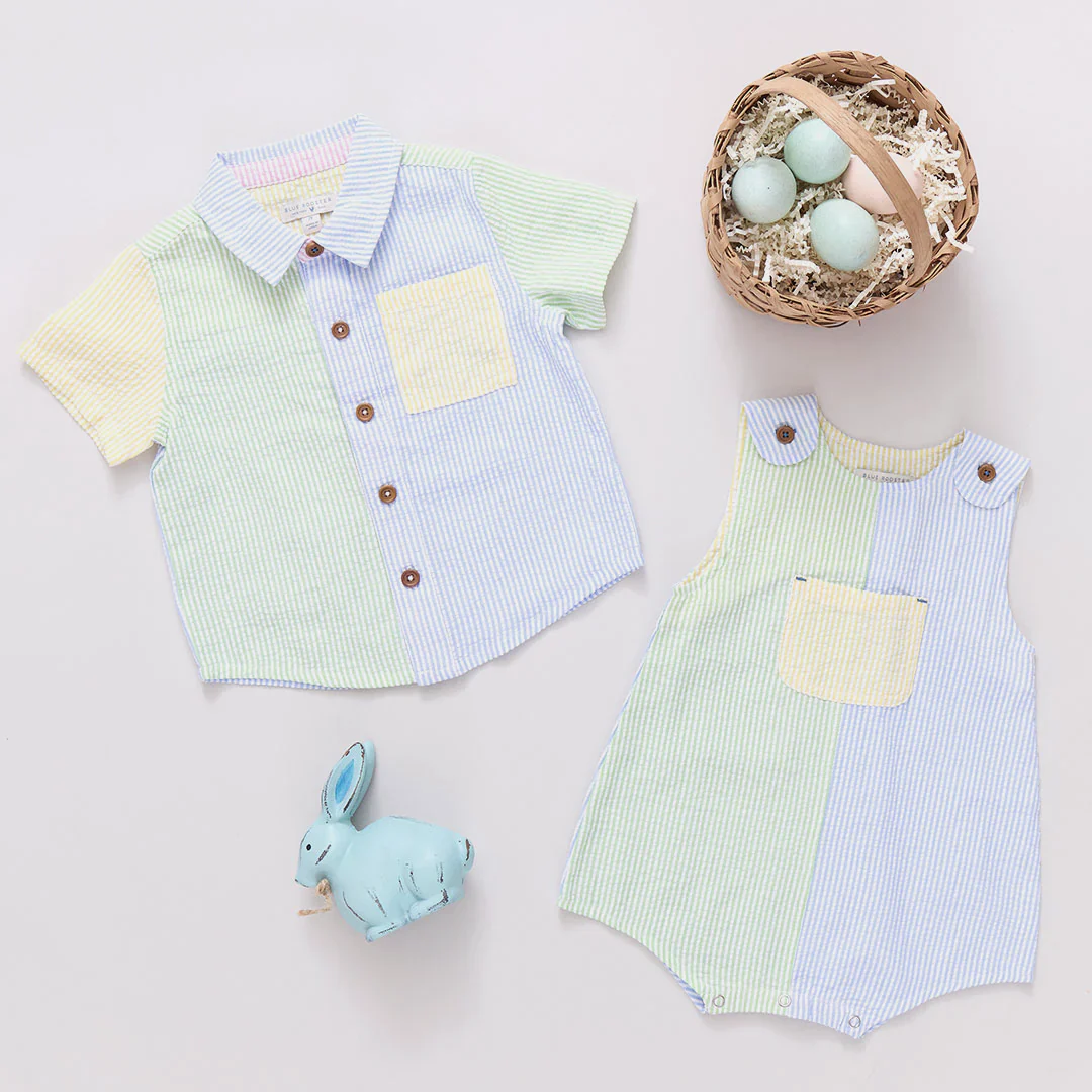 Boys Jack Shirt - Color Block Seersucker - Image 5