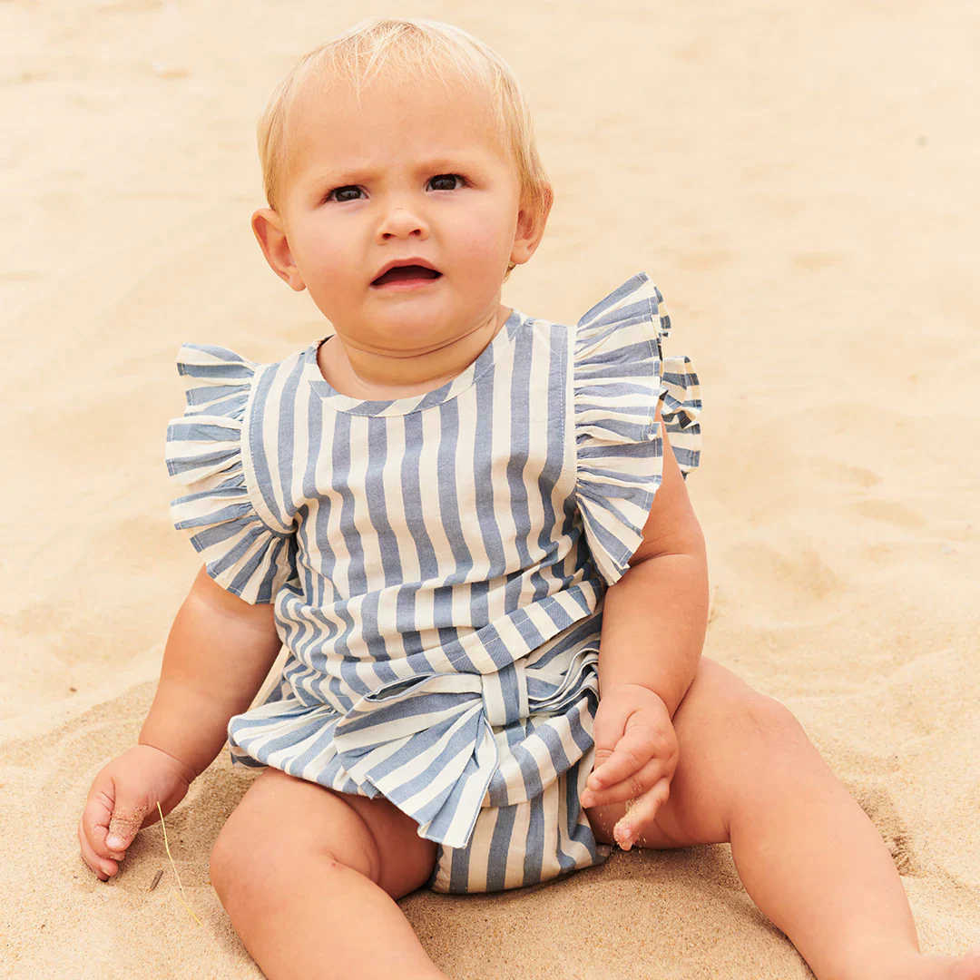 Baby Girls Abigail 2-Piece Set - Blue Stripe - Image 2