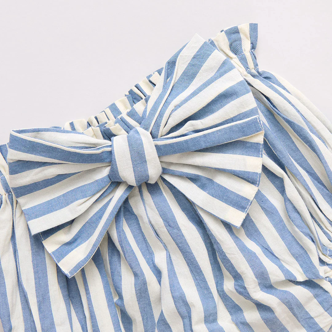 Baby Girls Abigail 2-Piece Set - Blue Stripe - Image 6