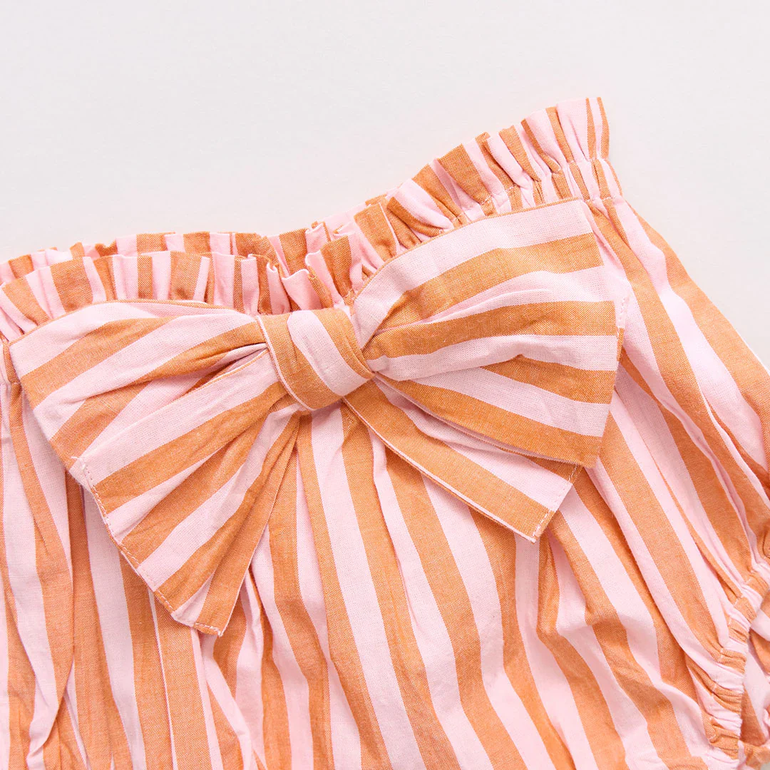 Baby Girls Abigail 2-Piece Set - Orange Pink Stripe - Image 5