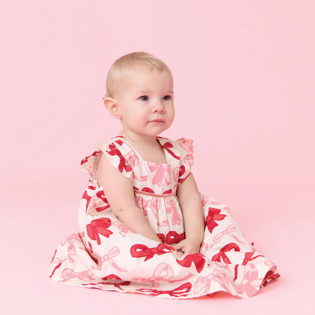 Baby Girls Camelia Dress Set - Valentines Bows - Image 6