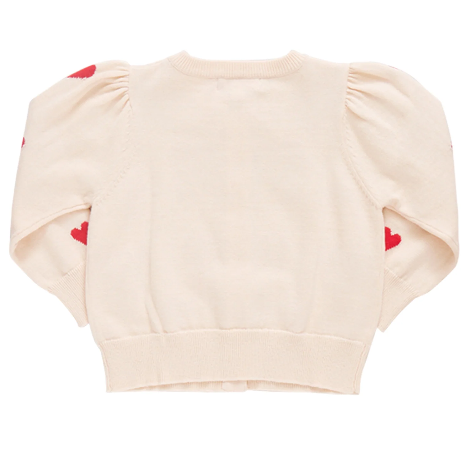 Baby Girls Constance Sweater - Cream and Red Hearts - Image 7