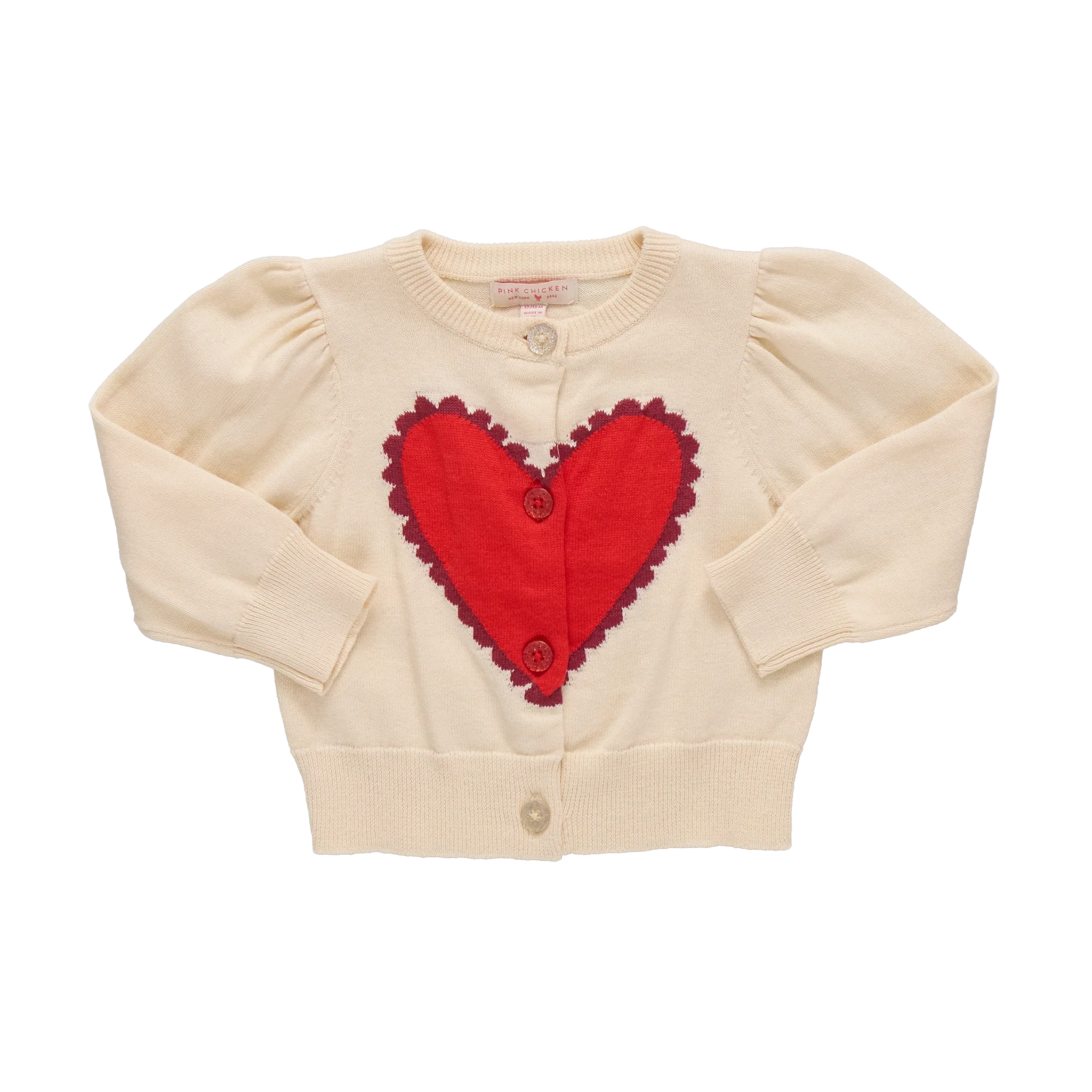 Baby Girls Constance Sweater - Scalloped Heart