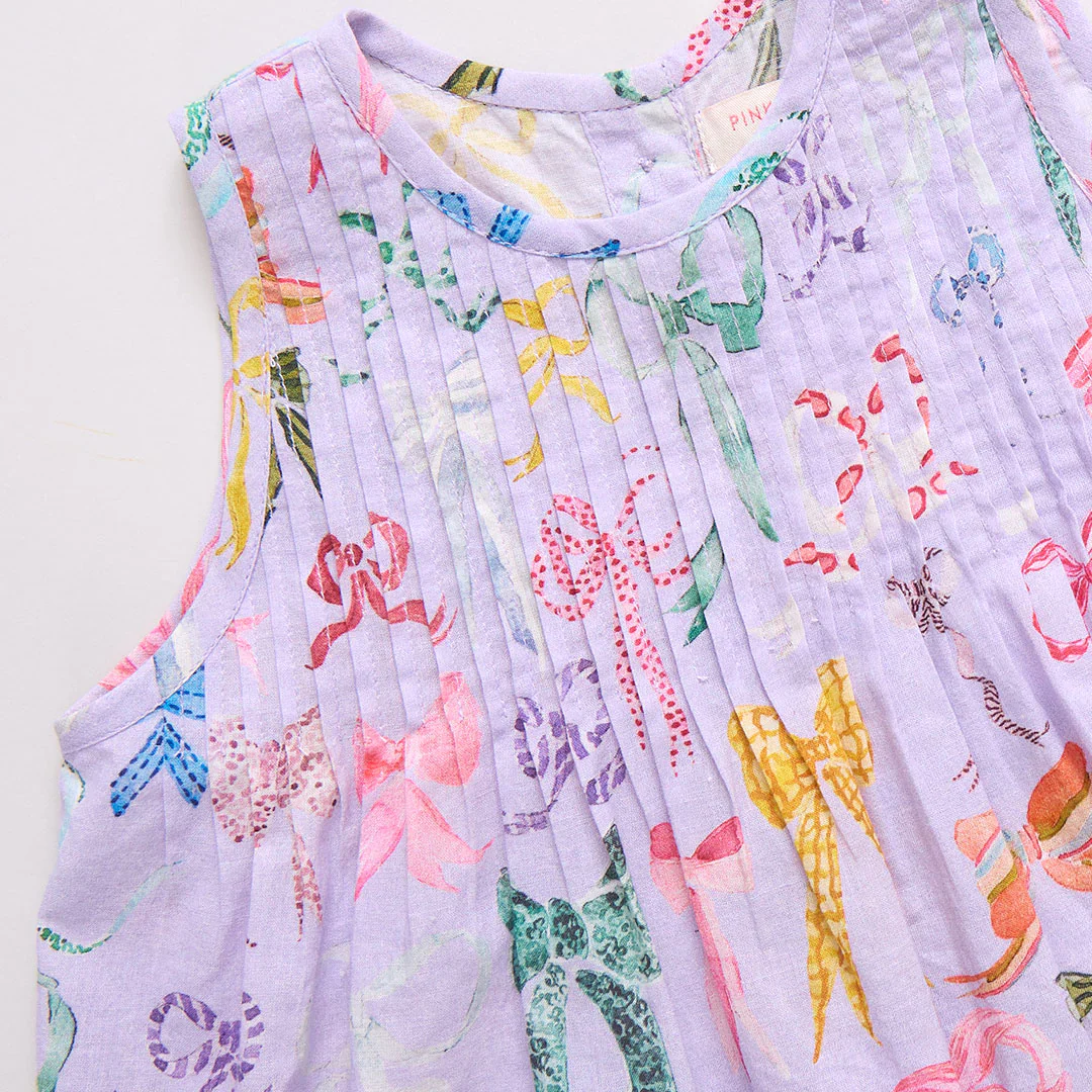 Baby Girls Jaipur 2-Piece Set - Lavender Watercolor Bows - Image 3