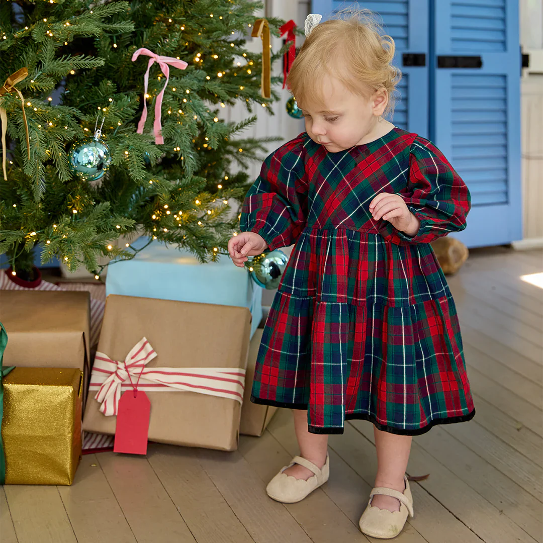 Baby Girls Maribelle Dress Set - Red Tartan - Image 2