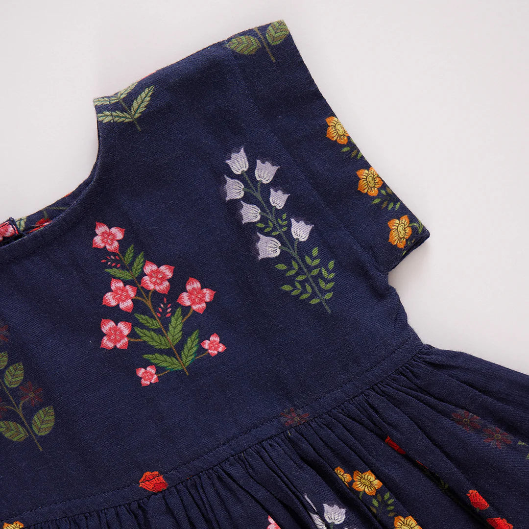 Baby Girls Marie Dress Set - Navy Field Floral - Image 2