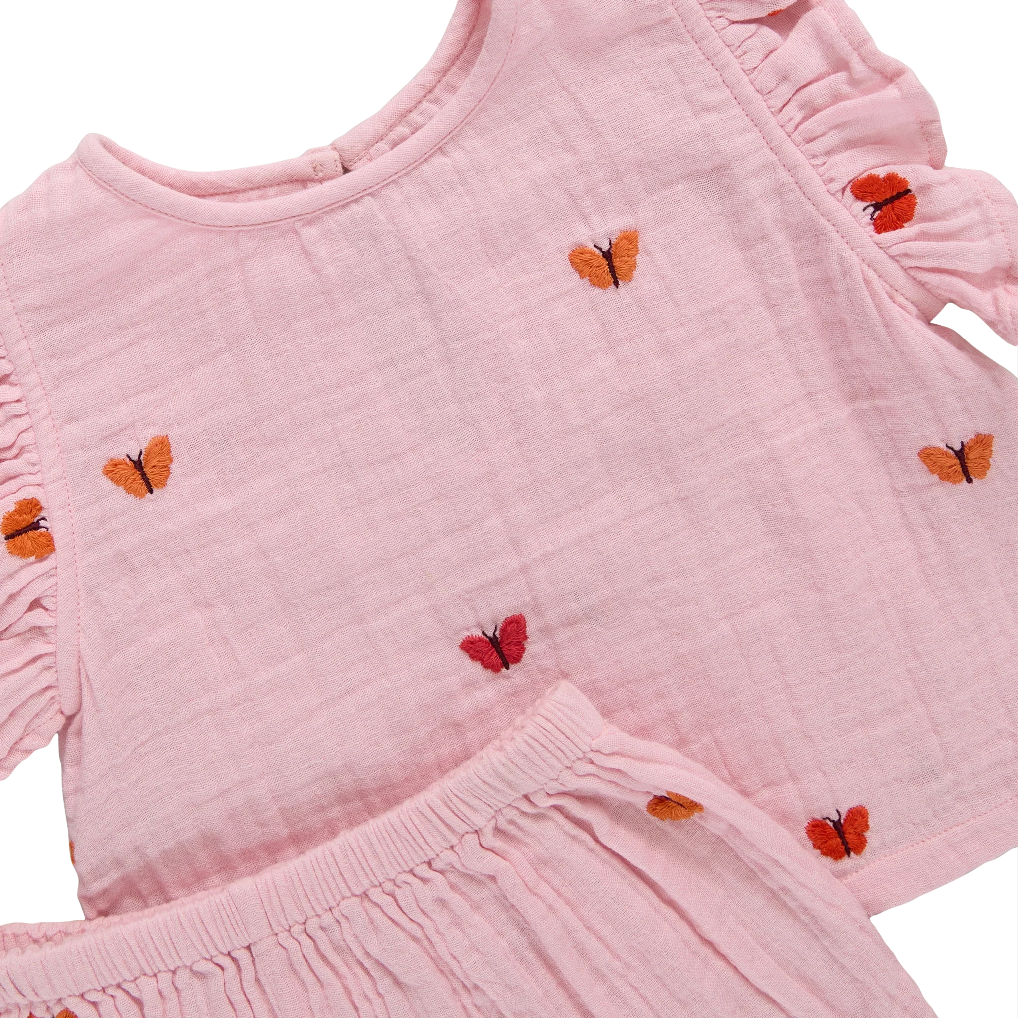 Baby Girls Roey 2-PC Set - Butterfly Embroidery - Image 3