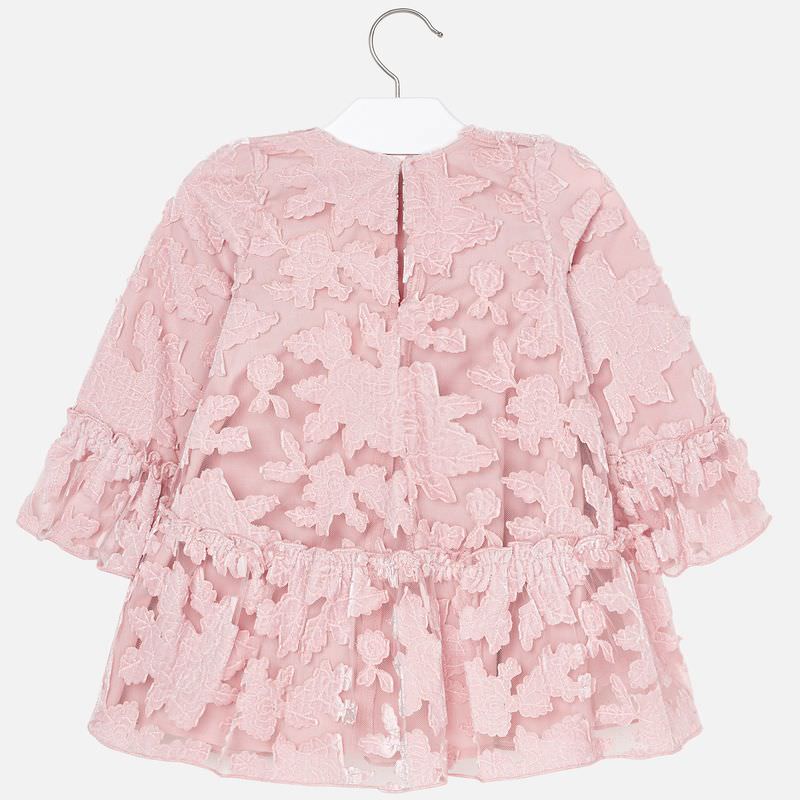 Pink Velvet Floral Dress - Image 4