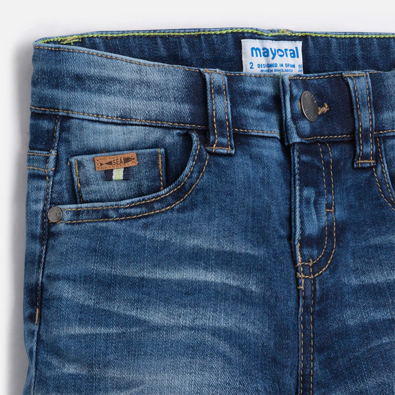 Basic Denim Faded Shorts - Image 4
