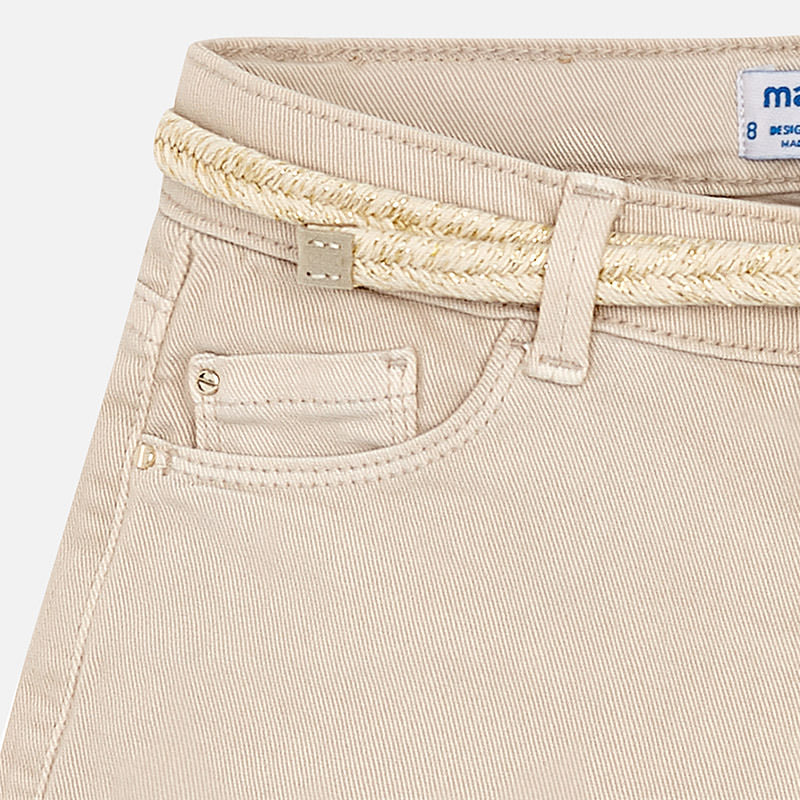 Beige Shorts with Belt - Image 4