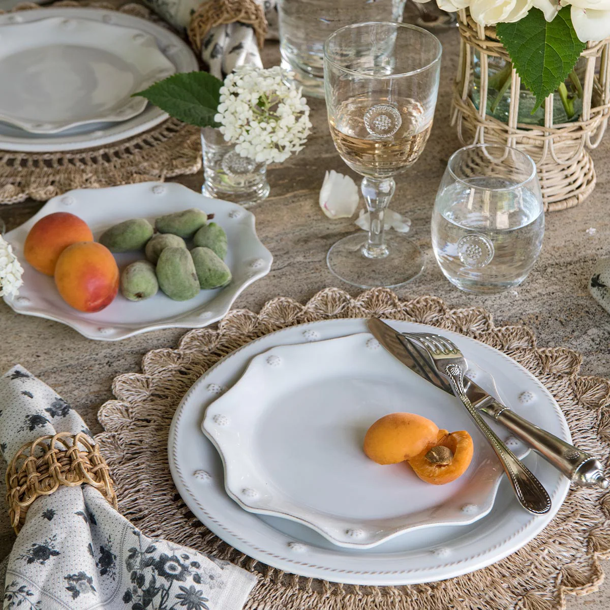 Berry & Thread Scallop Dessert/Salad Plate - Whitewash - Image 7