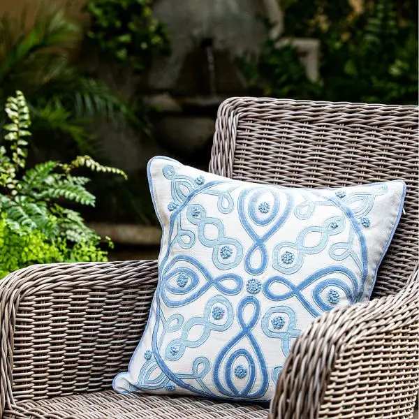 Berry & Thread Chambray/White 18" Pillow - Image 4
