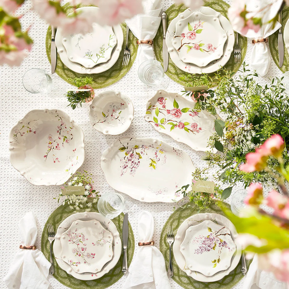 Berry & Thread Floral Sketch 16” Wisteria Platter - Image 2