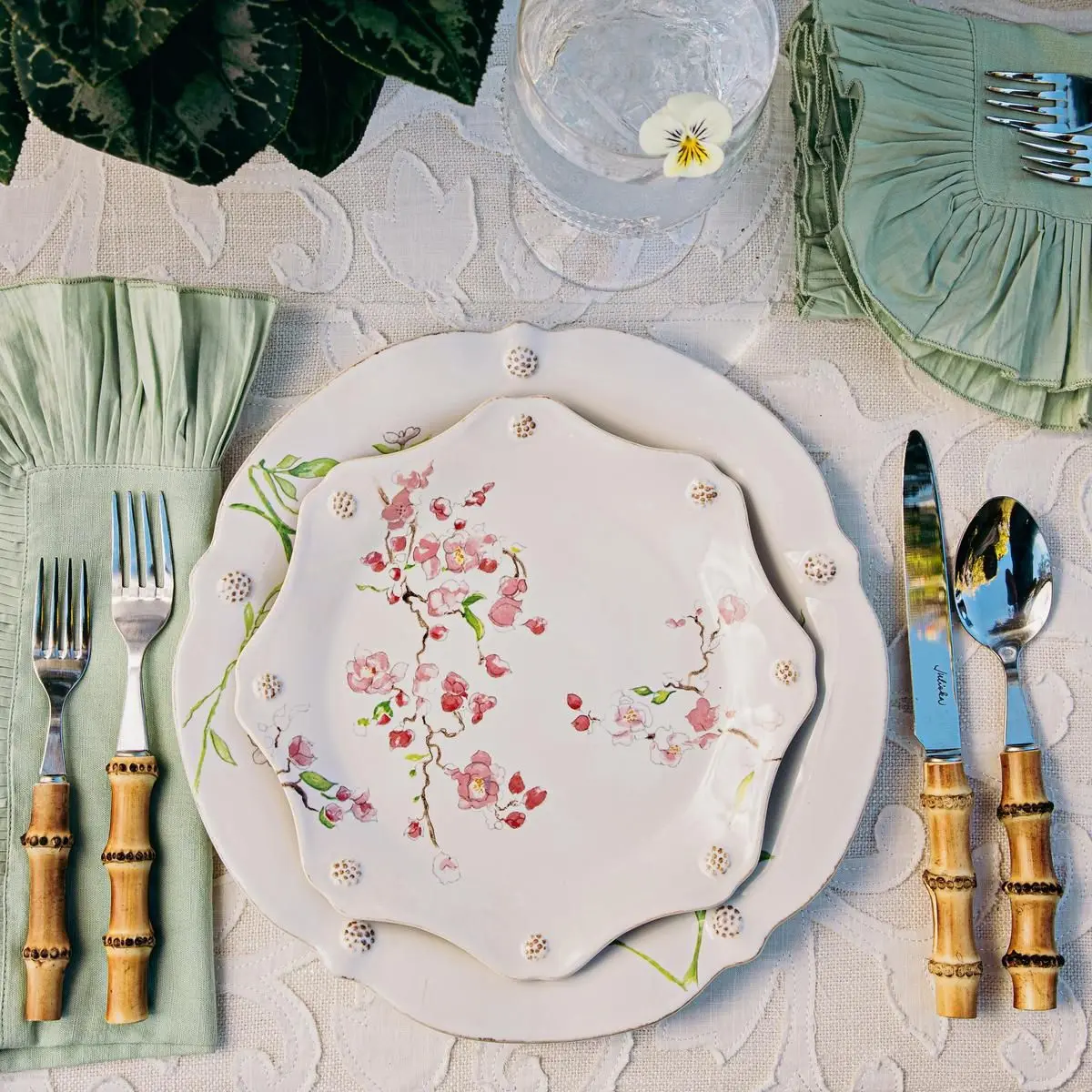 Berry & Thread Floral Sketch Cherry Blossom Dinner Plate - Image 3