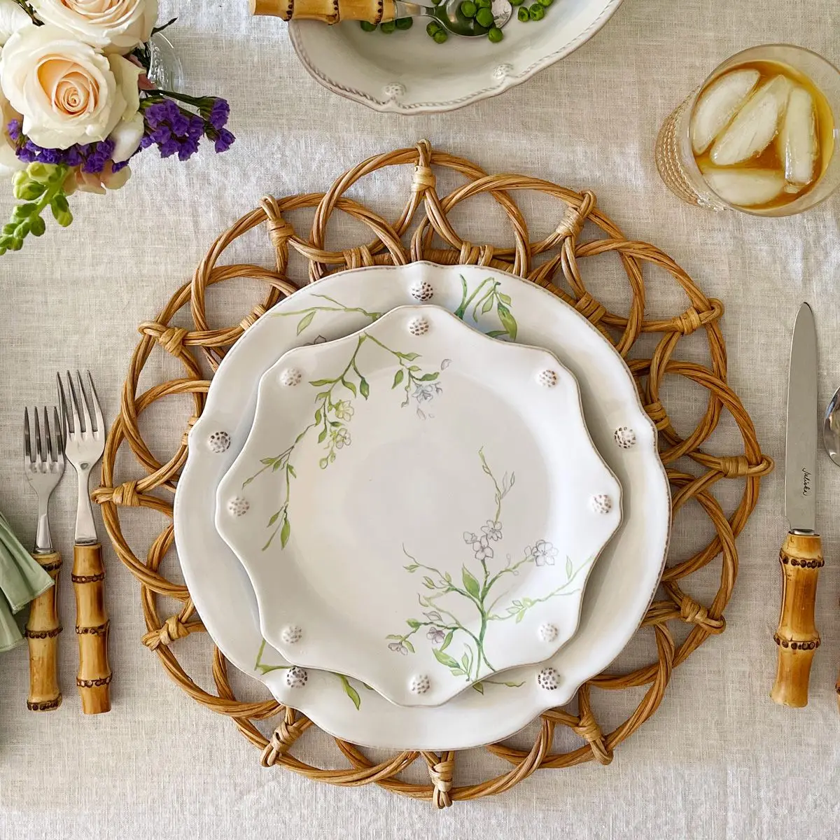 Berry & Thread Floral Sketch Jasmine Dessert/Salad Plate - Image 5