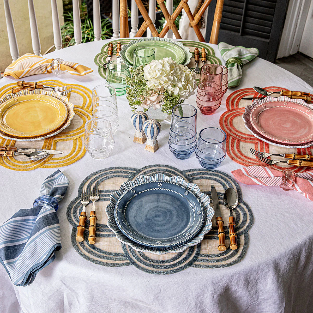 Berry & Thread Melamine Dessert/Salad Plate Set/4 - Ocean - Image 5