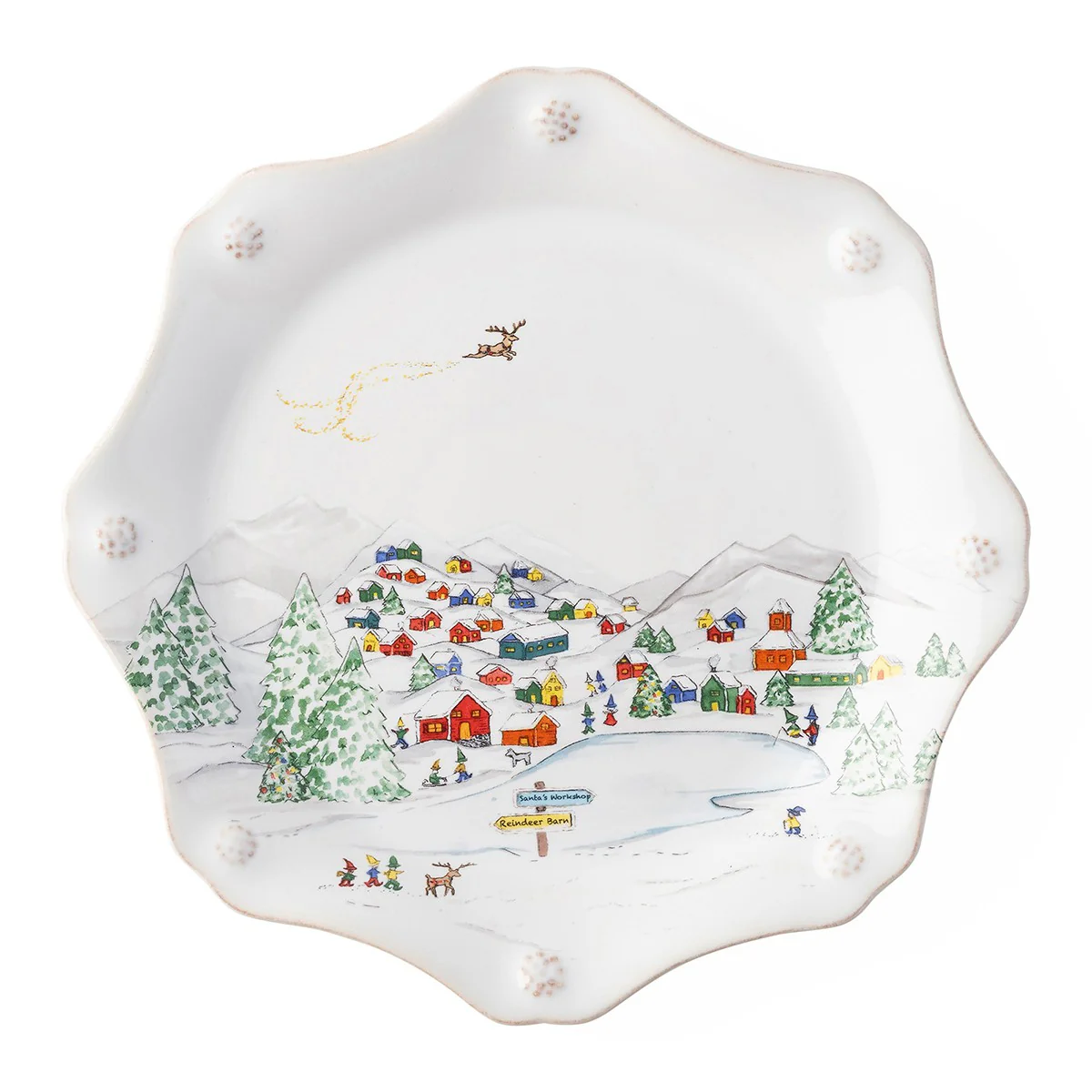 Berry & Thread North Pole Scalloped Dessert/Salad Plate Set/4 - Image 4
