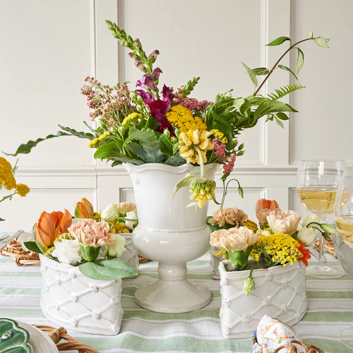 Berry & Thread Petite Parterre Garden Half Circle Vase - Whitewash - Image 4