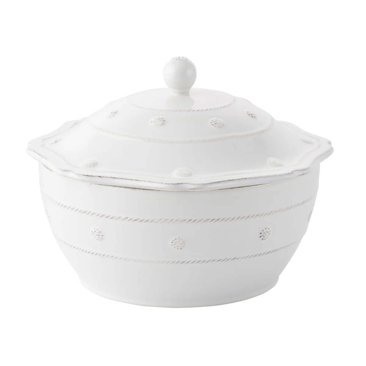 Berry & Thread Casserole with Lid - Whitewash - Image 3