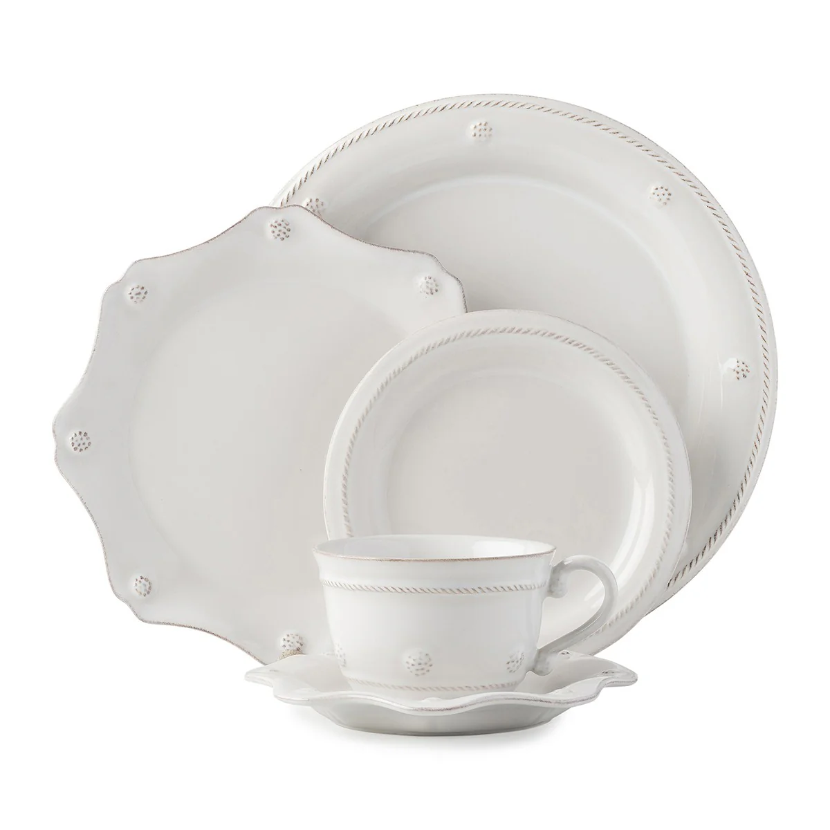 Berry & Thread Whitewash Five-Piece Place Setting