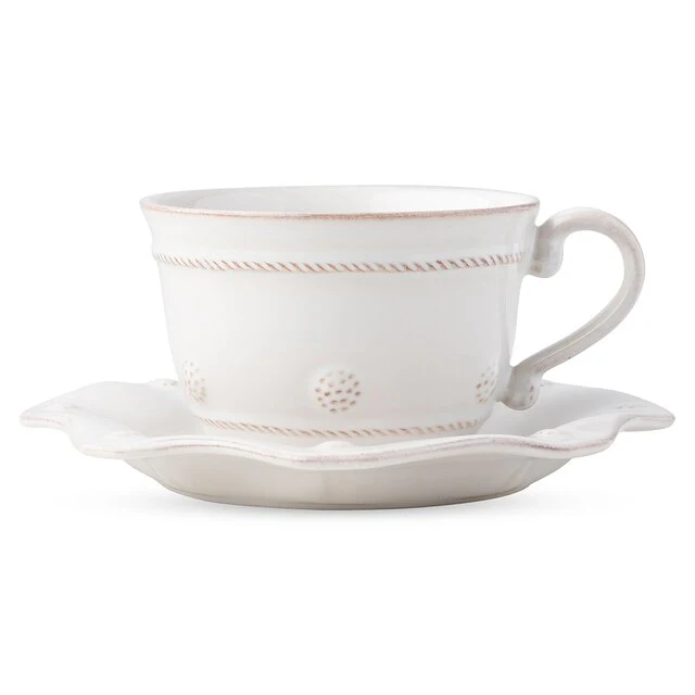 Berry & Thread Tea for One with Saucer - Whitewash - Image 3