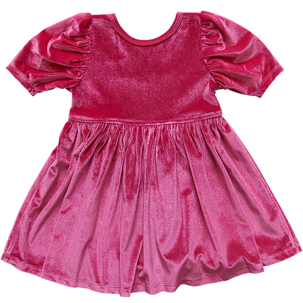 Berry Velour Laurie Dress - Image 3