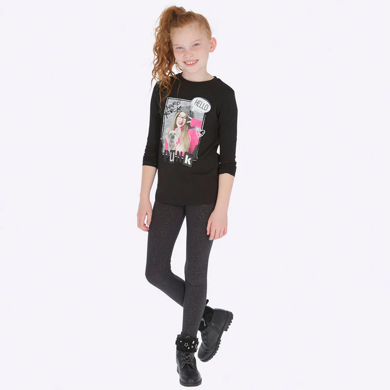 Black & Gold Sparkle Leggings - Image 3