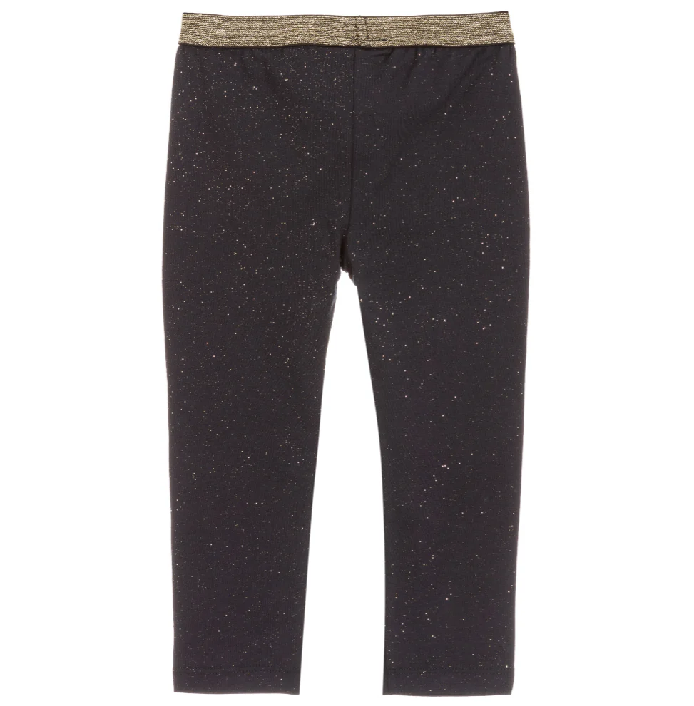 Black & Gold Sparkle Leggings - Image 2