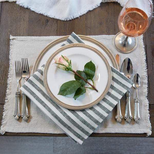 Black Stripe Washed Linen Napkins - Set of 4 - Image 3
