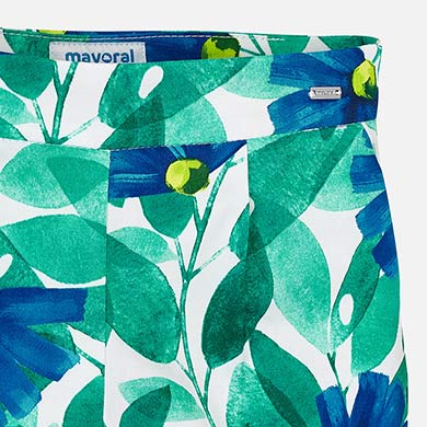 Blue Flower Patterned Shorts - Image 3
