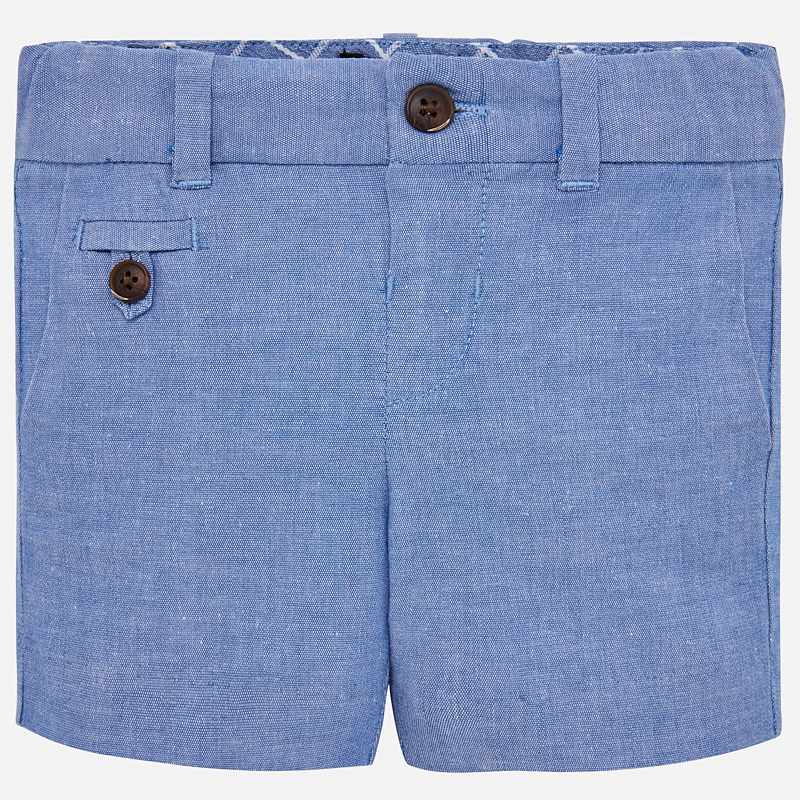 Blue Linen Dressy Bermuda Shorts - Image 2