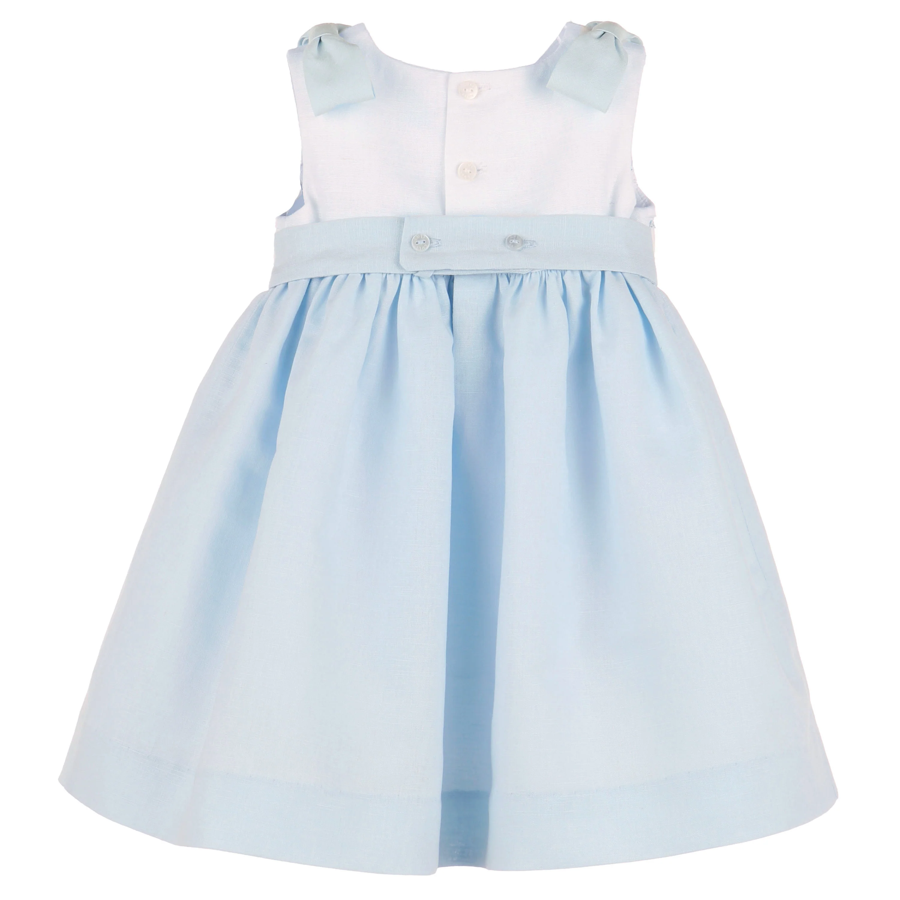 Blue Linen Two Tones Dress - Image 2