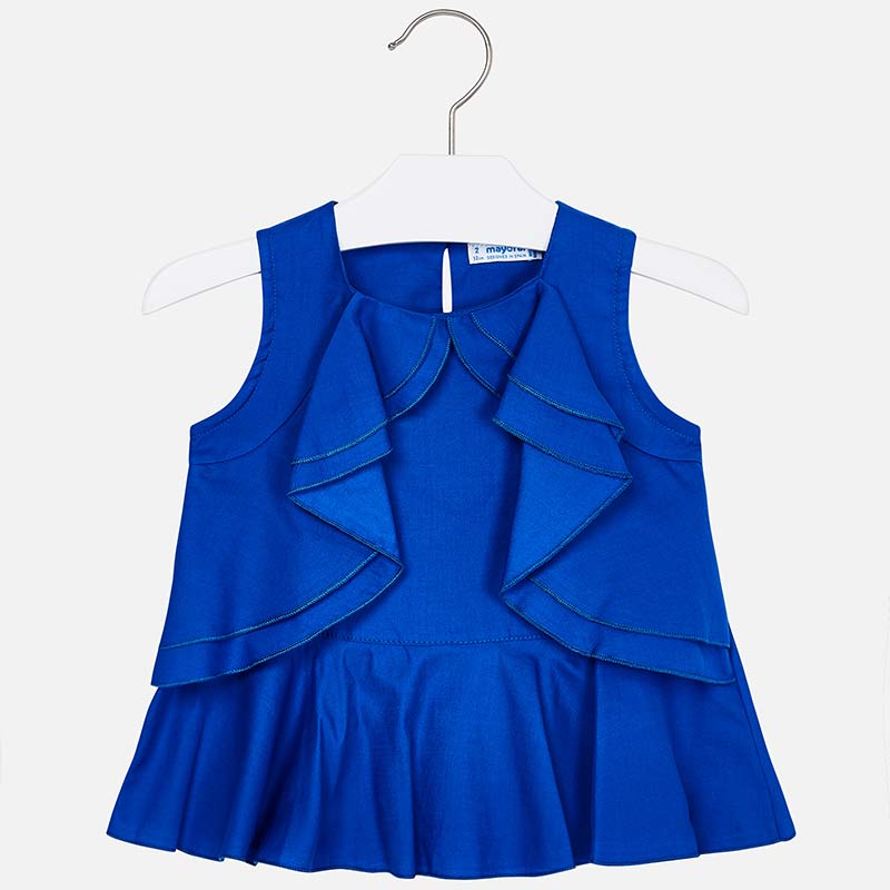 Blue Ruffled Blouse