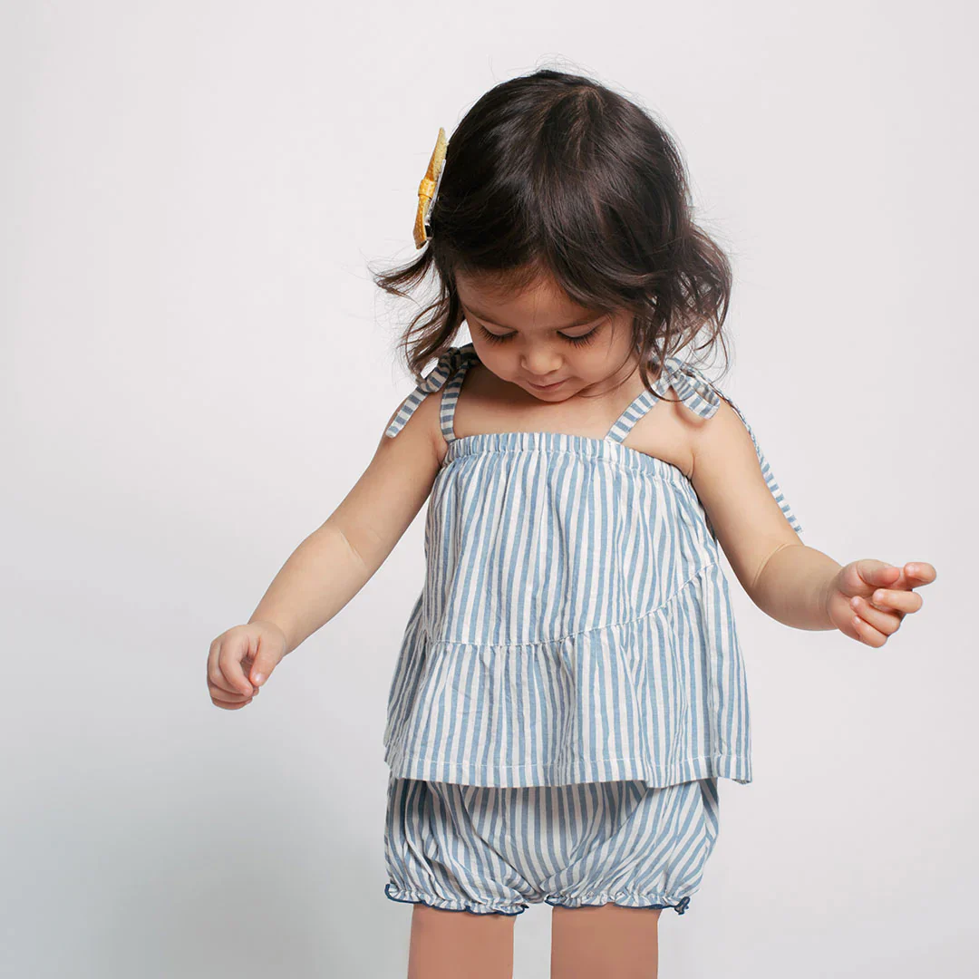 Blue Skinny Stripe Baby Girls Stella 2-Piece Set - Image 5