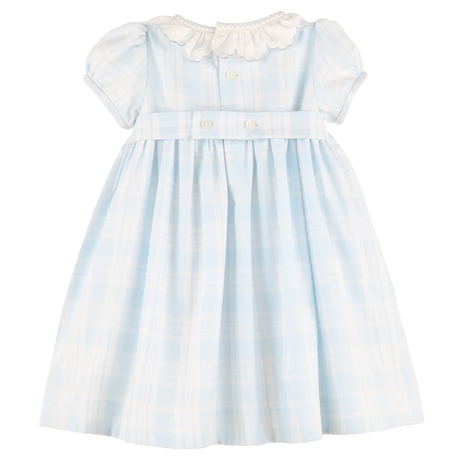 Blue & White Plaid Smocked Dress - Image 2