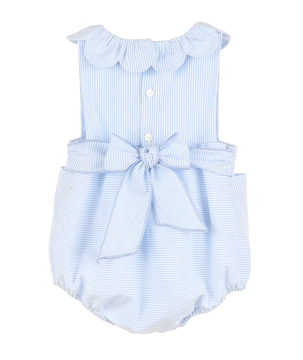 Blue & White Stripe Cul-De-Sac Sunsuit Bubble - Image 2