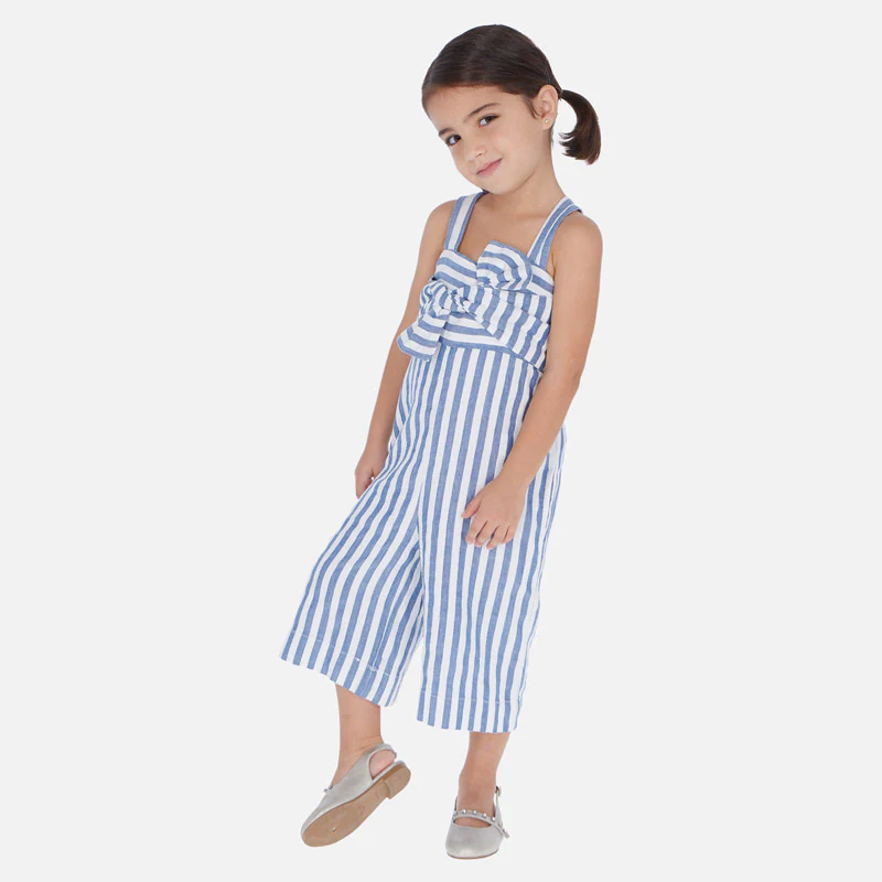 Blue & White Striped Jumpsuit - Image 4