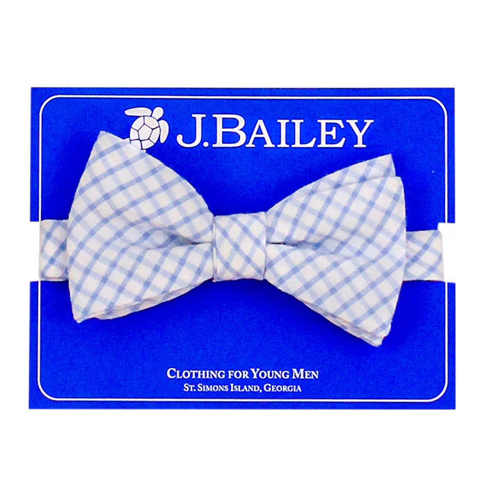 Blue Windowpane Bow Tie