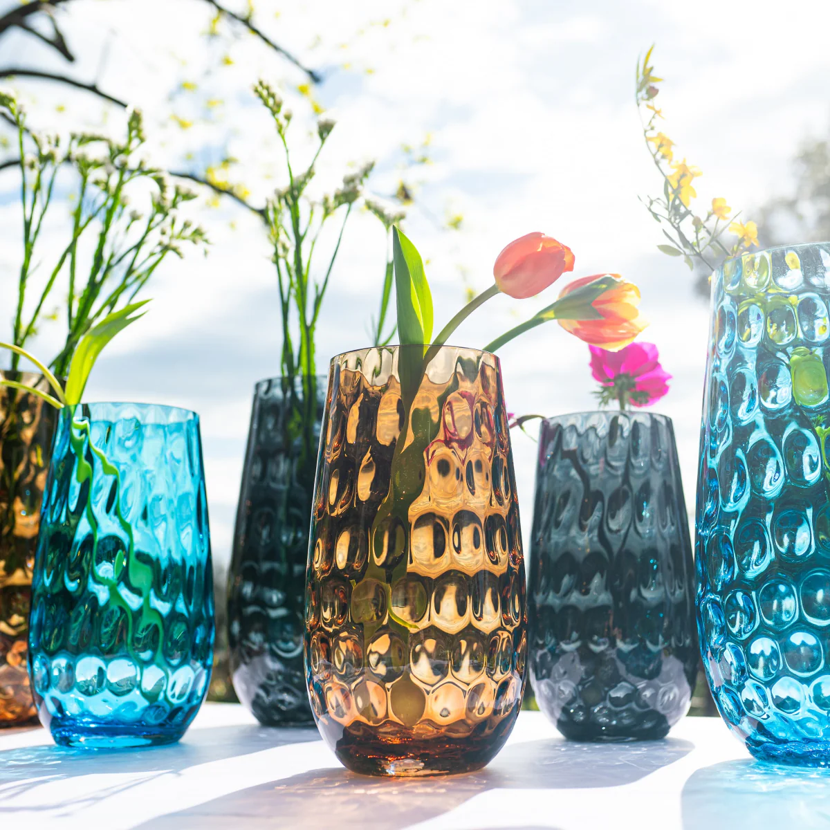 Bolla Glass Gray Small Pebbled Vase - Image 3