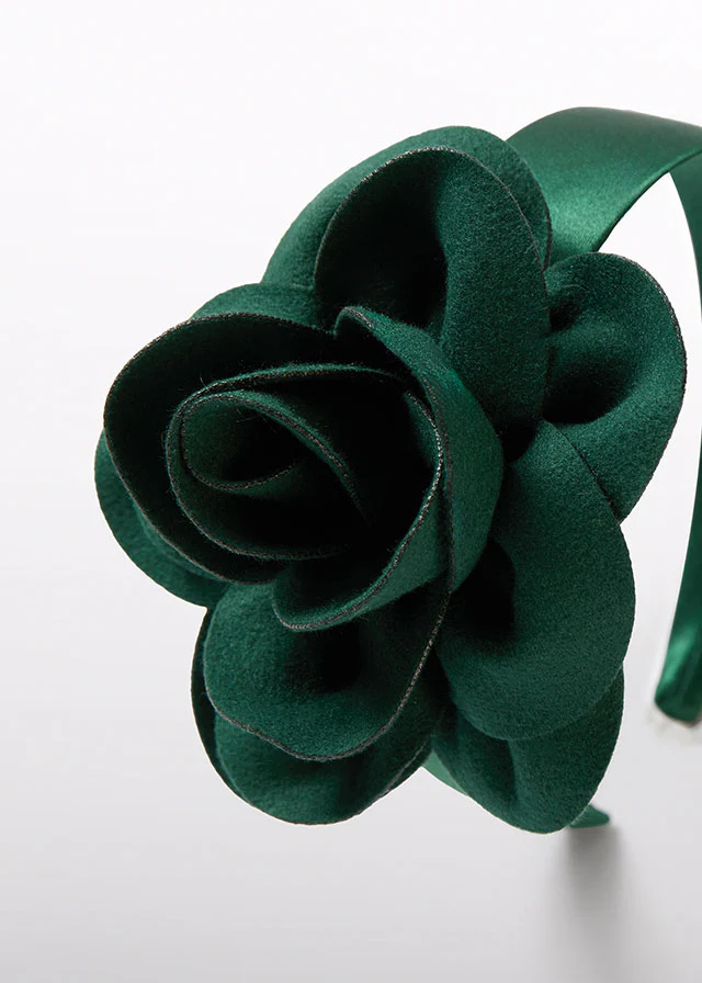 Bottle Green Flower Headband - Image 2