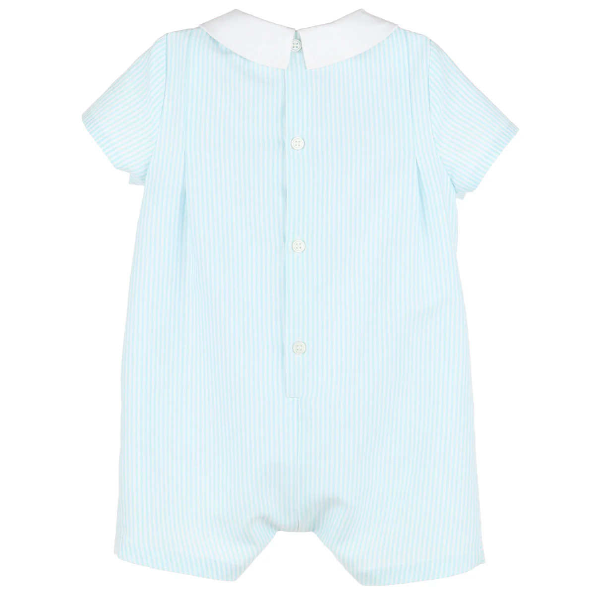 Boys Seaside Aqua Stripe Romper - Image 2