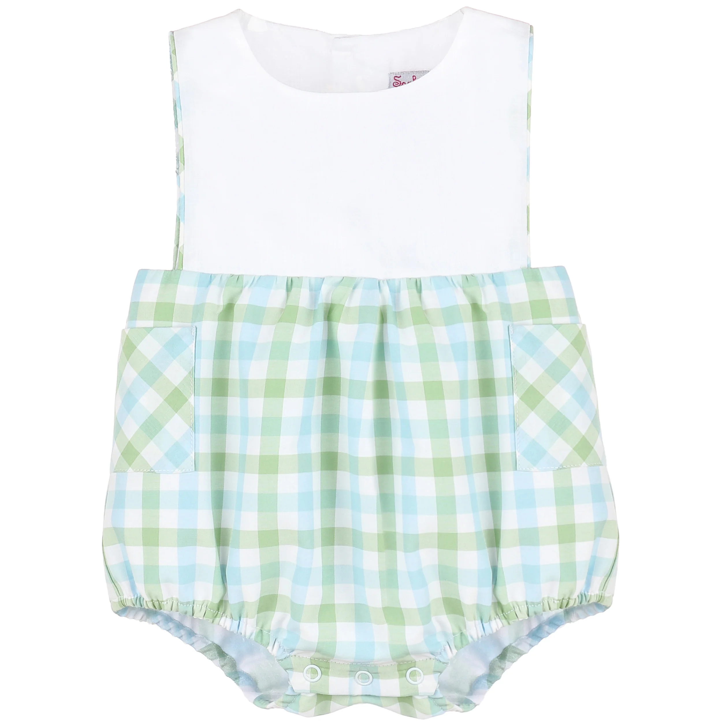 Blue & Green Pastel Plaid Pocket Bubble