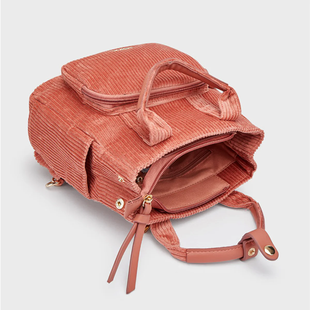 Brick Red Corduroy Backpack - Image 3