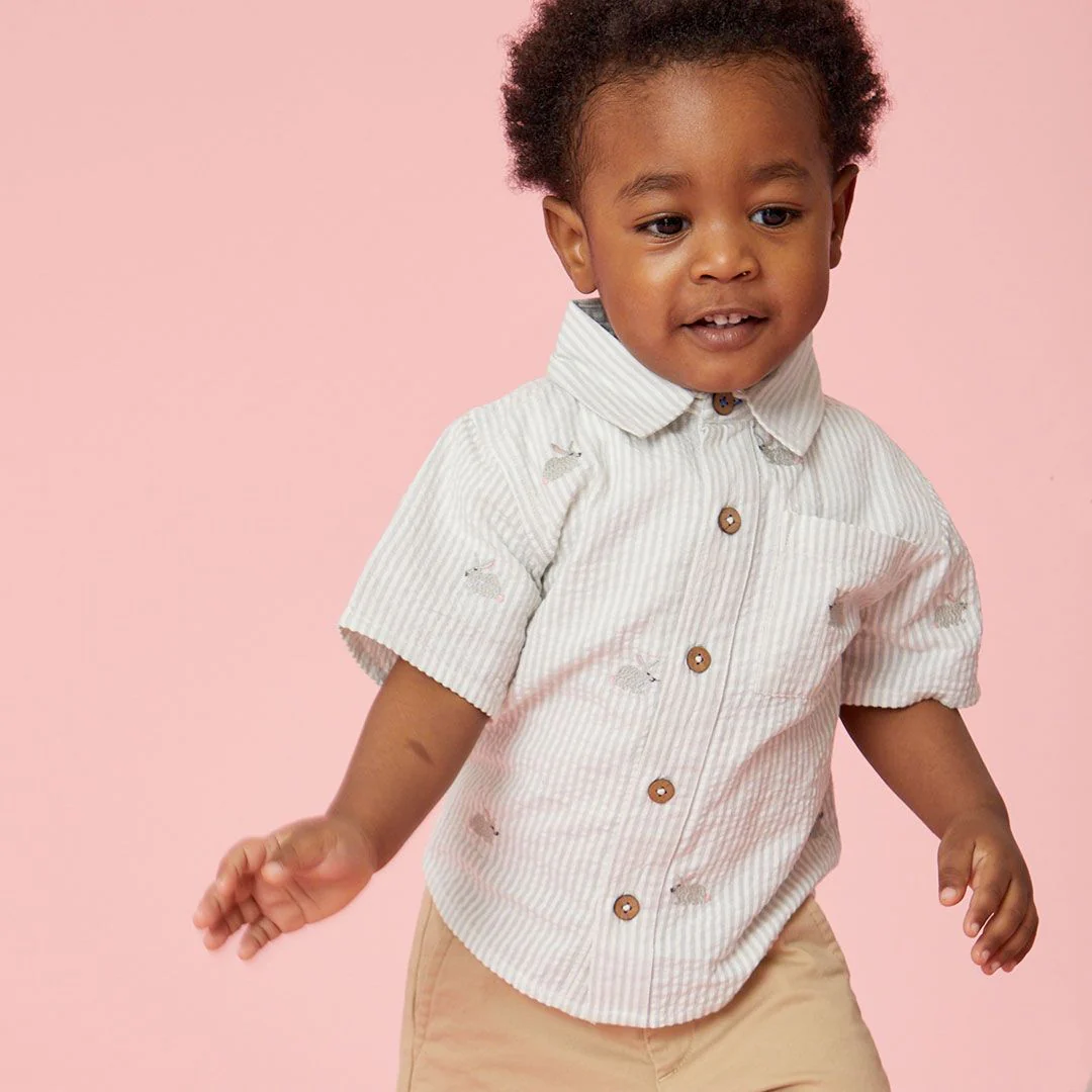 Bunny Embroidery Boys Jack Shirt