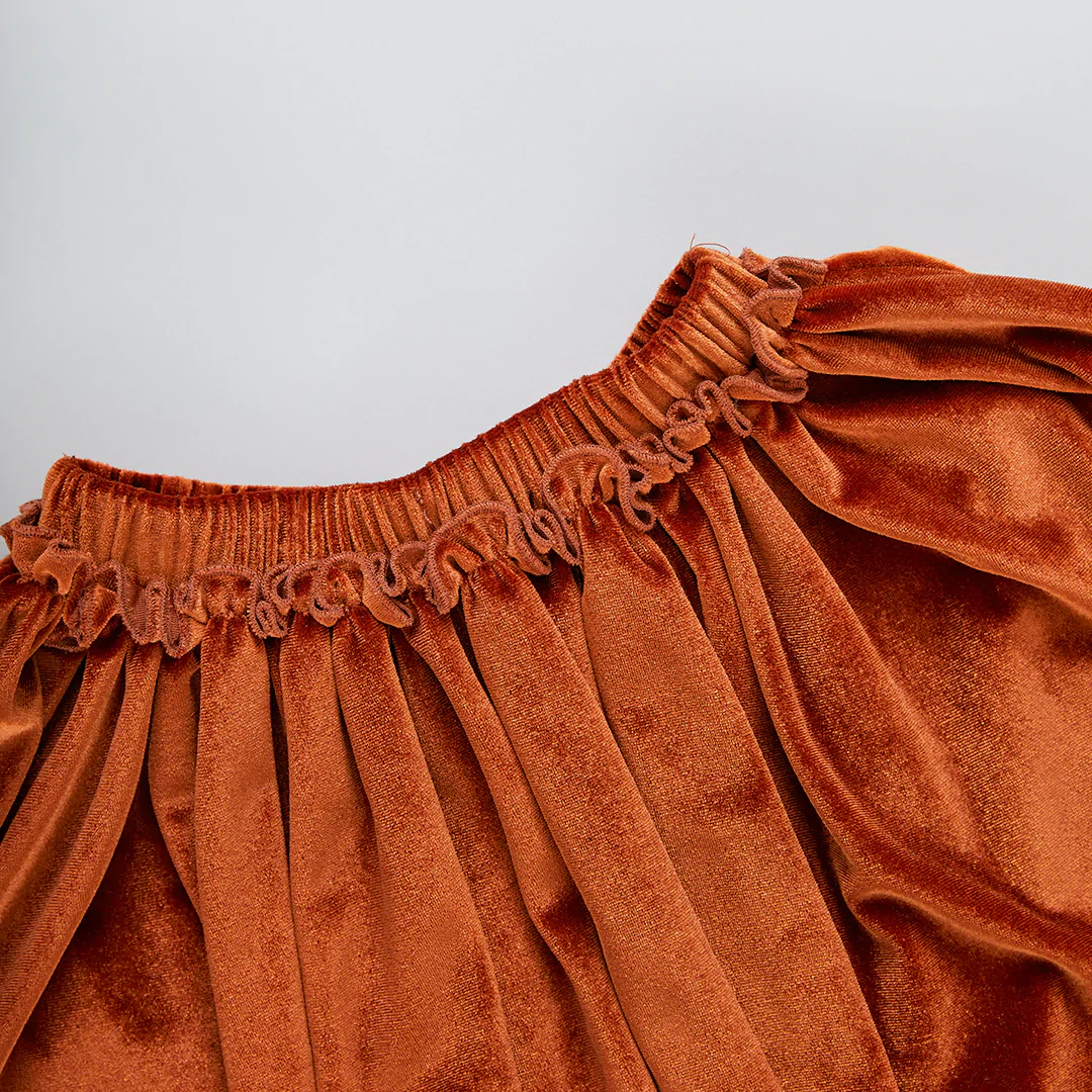 Burnt Orange Velour Gianna Skirt - Image 2