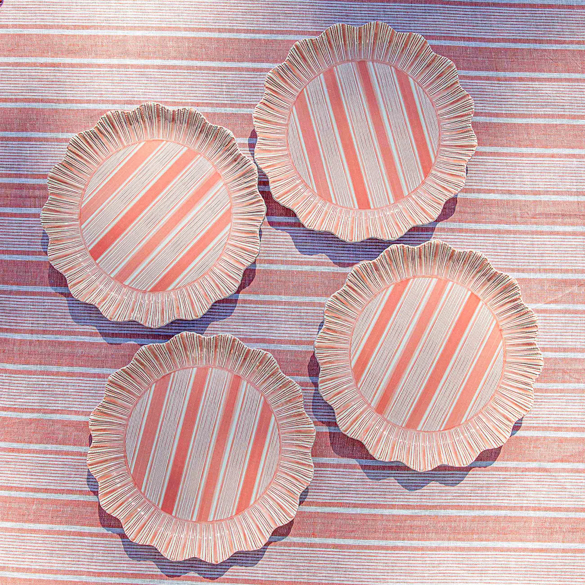 Cabana Stripe Melamine Dinner Plate Set/4 - Image 6