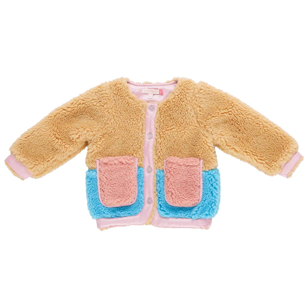 Girls Ruth Jacket - Camel Color Block