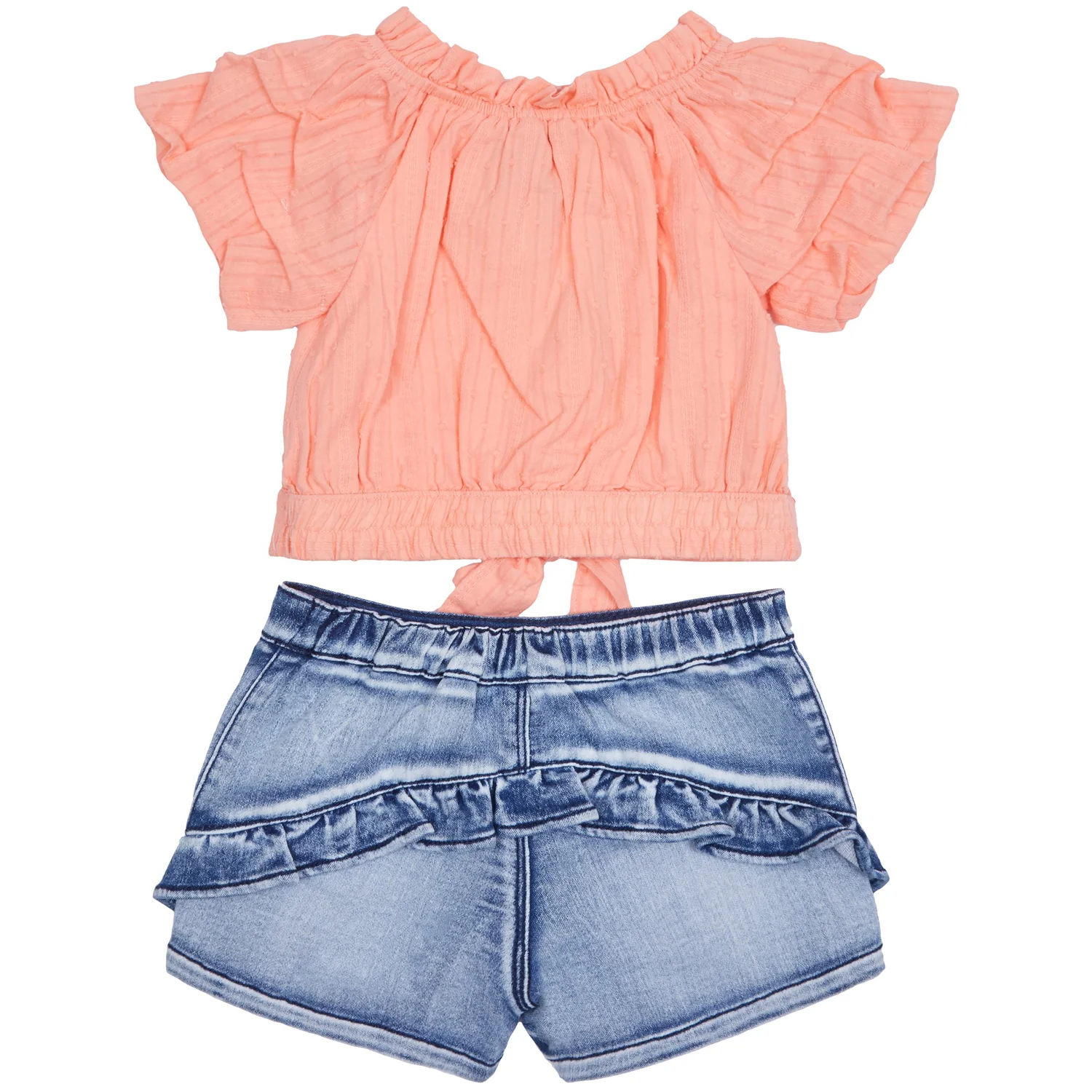 Caro Gathered Short Sleeve Top & Bottom Set - Image 2